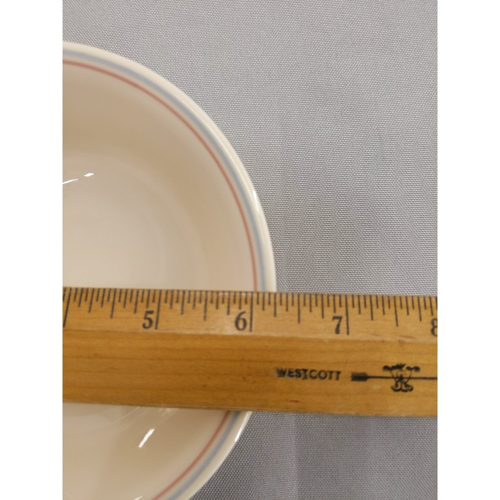 Corelle English Breakfast 6 1/4" Cereal Bowls Lot of 2 Pink & Blue Stripes - Picture 7 of 8